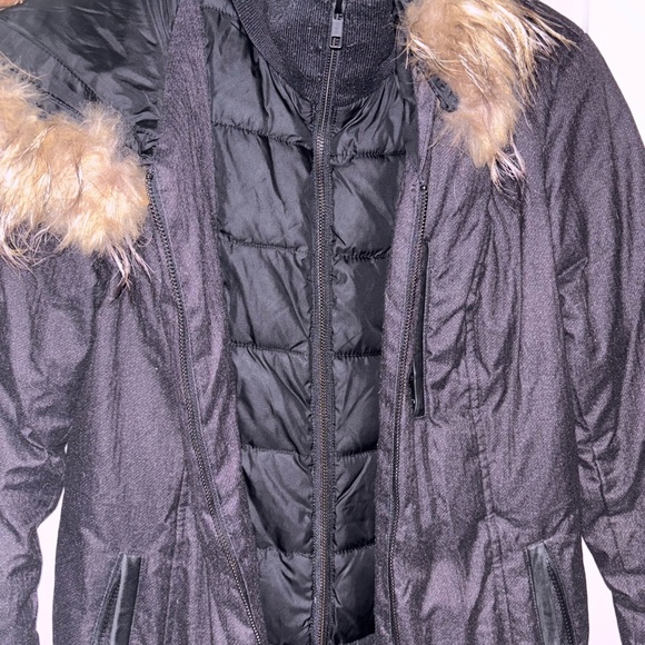 Women’sBlack Winter Jacket with Fur Hood
